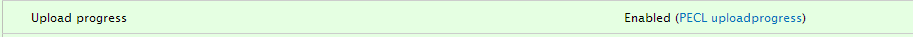 Admin reports page with Upload progress enabled