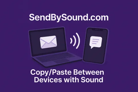 Sending text data from one device to another using audio signal.